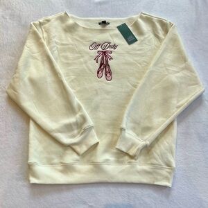 Wild Fable Cream Sweater with Ballet 'Off Duty' Design